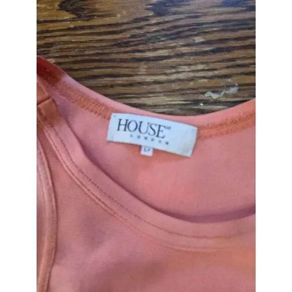 House of CB Yasmine peach cut out back bandage dress sz L+ - Picture 4 of 6